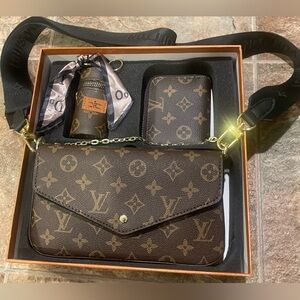 LVee monogram logo bag purse boxed gift set with wallet and lipstick holder 😍🔥